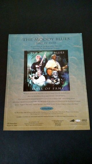 The Moody Blues " Hall Of Fame " 2000 Rare Print Promo Poster Ad