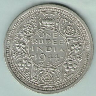 British India - 1944 - George Vi One Rupee Silver Coin Ex - Rare Coin