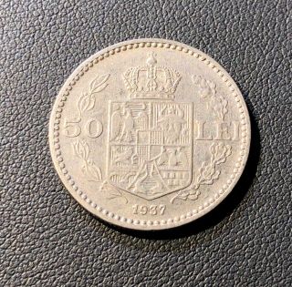 Xf Romania 1937 50 Lei Rare And Coin