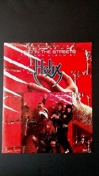 Helix " Wild In The Streets " (1987) Rare Print Promo Poster Ad