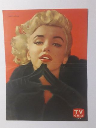 Rare - Marilyn Monroe - Poster Tv Guide 8 - Argentina 1960 