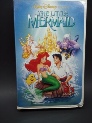Rare Banned Cover Disney The Little Mermaid (vhs,  1989,  Black Diamond Edition)