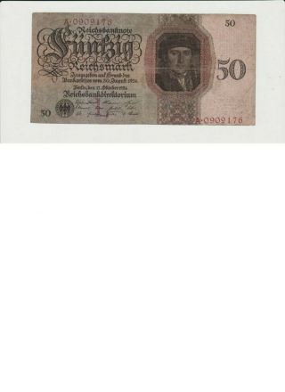 Ro.  170,  Germany Banknote Reichsbanknote 50 Reichsmark,  1924,  Pick 177 Rare