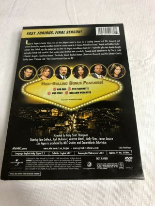 Las Vegas - Season 5 (DVD,  2008,  4 - Disc Set) Rare NBC OOP TV Series Tom Selleck 2