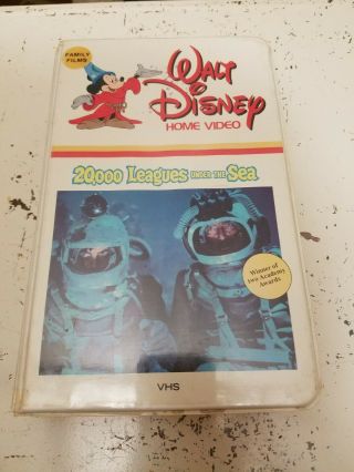 Rare White Clamshell " 20,  000 Leagues Under The Sea " Vhs From Disney Home Video
