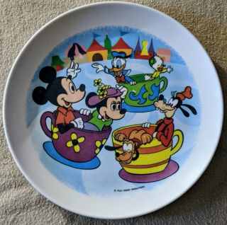 Vintage 60s Walt Disney Productions Mickey Mouse 7 1/4 " Plate Melamine Rare