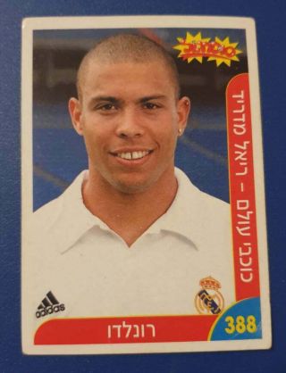 2003 Rare Panini Stiker Ronaldo Luís Nazário De Lima Real Madrid Hebrew Israel