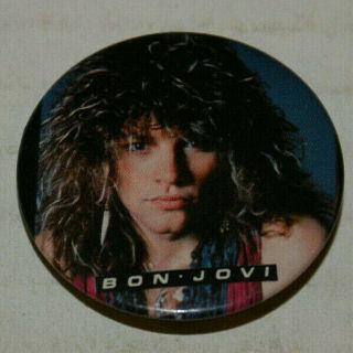 Bon Jovi Vintage Copyright 1985 Metal Pin Badge The Button Up Company Rare Vg,
