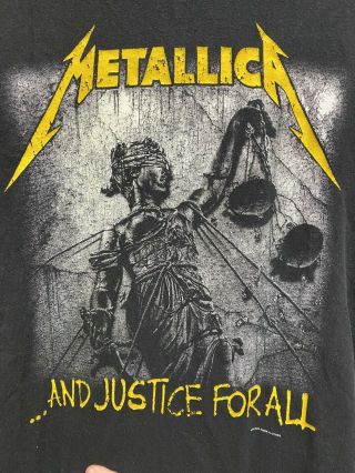 Vtg 90’s Metallica And Justice For All Tour Tshirt Double Sided Men’s Sz M Rare