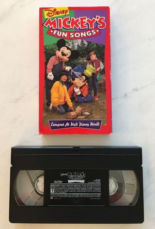 Vintage Disney Mickey’s Fun Songs Campout At Walt Disney World Vhs Rare 90s Kids