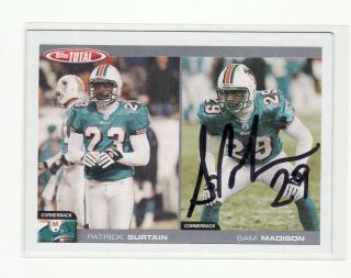 Sam Madison Miami Dolphins 2004 Topps Total 273 Autographed Card Rare