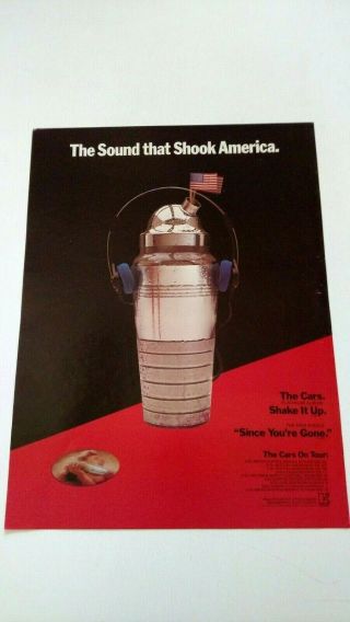 The Cars " Shake It Up " (1982) Rare Print Promo Poster Ad