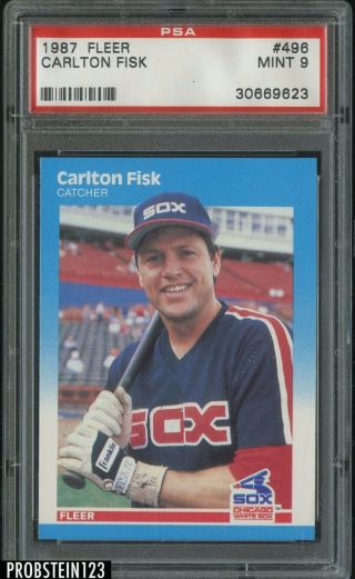 1987 Fleer 496 Carlton Fisk Chicago White Sox Hof Psa 9 Rare Low Pop