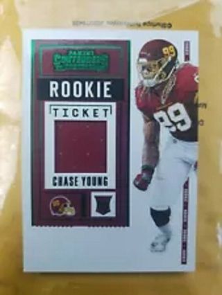 2020 Panini Contenders Chase Young Rookie Ticket Emerald Jersy Card Rare Variant