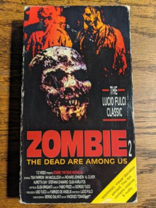 Zombie 2:the Dead Are Among Us Rare Horror Edde Entertainment Vhs Lucio Fulci