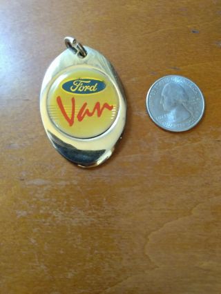 Ford Van Rare Vintage Keychain Key Chain Solid Brass