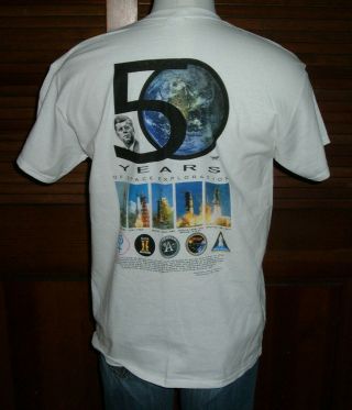 Rare Nasa Kennedy Space Center T - Shirt Sz L 2 - Sided 50 Year Anniversary Space