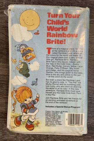 Rainbow Brite (VHS,  1985) Peril in the Pits - Animated Rare Big Box Clamshell 3