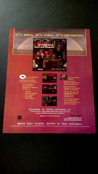 The Cranberries Doors & Windows (1995) Rare Print Promo Poster Ad