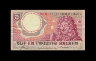 10.  4.  1955 Netherlands 25 Gulden Rare ( (vf/ef))