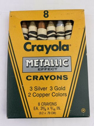 Rare Vintage 1987 Crayola Metallic Effect Crayons 8 Pack