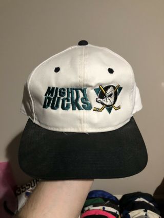 Vintage Disney Anaheim Mighty Ducks The Game Snapback Hat Cap 90s Movie Nhl Rare