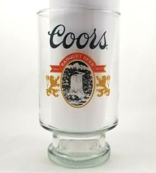 Coors Banquet Beer Vintage Large Footed Glass 32 Oz Rare Lion Emblem