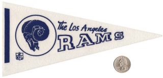 Rare Vintage 1960s Nfl Mini Pennant The Los Angeles Rams La Football Old Logo