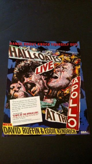 Hall & Oates Live At The Apollo 1985 Rare Print Promo Poster Ad