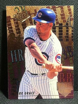 Mark Grace 1994 Fleer Ultra On - Base Leader Insert Card 5 Chicago Cubs Rare 1:80