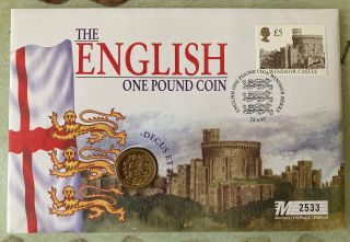 Rare 1997 The English £1 One Pound Coin Bu Pnc First Day Cover