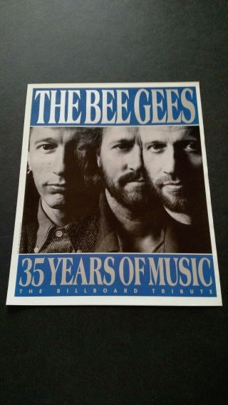 Bee Gees 35 Yrs.  Of Music Billboard Tribute Rare Print Promo Poster Ad