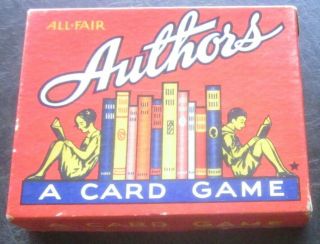 Vintage Authors All - Fair Card Game - Complete 36 Cards Rare Version