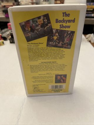 Barney - The Backyard Show (VHS,  1992) Purple Dinosaur Kids Rare RENTAL BOX 3