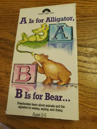 A Is For Alligator B Is For Bear Vhs 1989 Gospel Light Video Christian Rare Htf