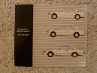 1986 Mercedes Benz Technical Specifications Folder / Brochure English Rare L@@k