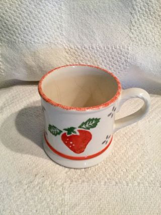 VTG.  Laura Ashley Summer Fruits strawberry Spongeware Mug cup RARE VGUC 3
