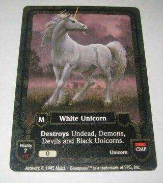 Guardians White Unicorn Collectible Trading Card Game Tcg/ccg Ultra Rare 1 1995