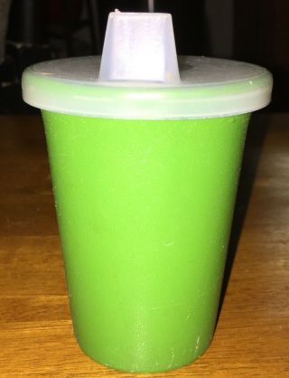 Tupperware 7 Oz Bell Tumbler Vtg Sipper Seal Sippy Cup Green Rare