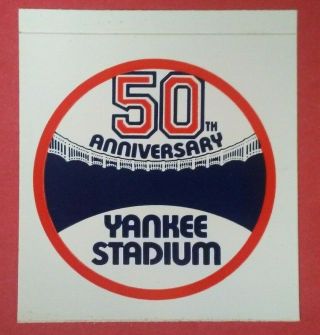 1973 Yankee Stadium Rare 50th Anniversary Sticker Vintage Baseball Card York