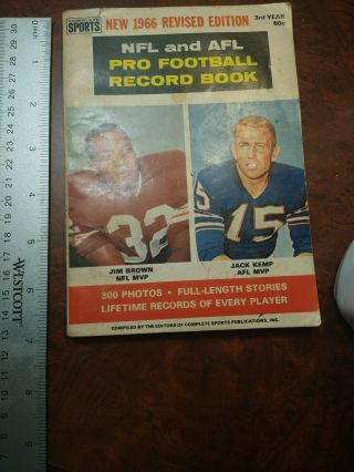 Complete Sports 1966 NFL/AFL Pro Football Record Book 3rd Ed.  300 Photos Rare 2