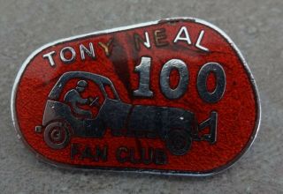 Rare Vintage Enamel Tony Neal 100 Years Fan Club Motor Car Badge Red/silver