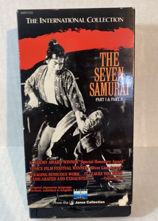 The Seven Samurai 2 - Tape Set (vhs 1987) Embassy Akira Kurosawa Rare Vintage