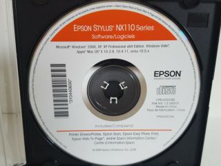 Rare Epson Stylus Nx110 Software Logiciels 2009 Cd - Scratch Disc