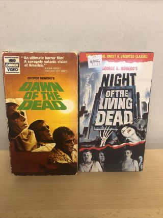 Dawn Of The Dead Vhs Hbo Cannon Video Varient.  Rare Oop,  Night Of Living Dead