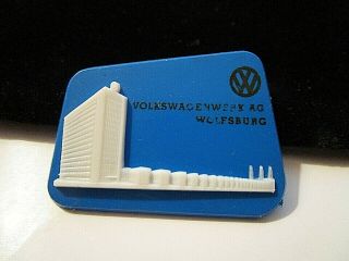 Rare Volkswagenwerk Ag (volkswagen Factory) Wolfsburg Pinback 3d Building