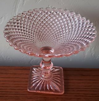Rare Pink Miss America By Anchor Hocking Square Foot Cone Coupe 5 1/4 "