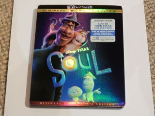 Soul Disney Pixar 3 - Disc 4k Ultra Hd & Blu - Ray Unplayed W/rare Slipcover