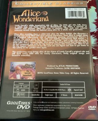 RARE Alice in Wonderland By Good Times DVD Collectible Classics 2
