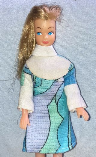 Rare Vintage Pippa Topper Dawn Htf Geometric Pattern Blue Mini Dress - No Doll
